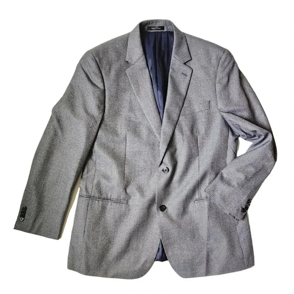 MICHAEL Michael Kors Houndstooth Two Button Blazer Sports Jacket Mens Size 42R